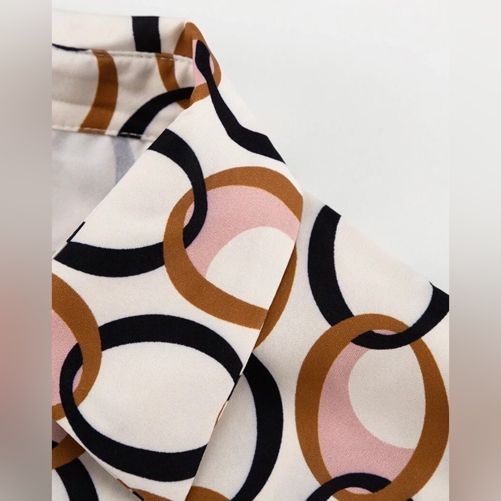 Elegant Loose Fit Long Sleeve Two-Piece Blouse & Trouser Pants Cord Set - Picture 9 of 16